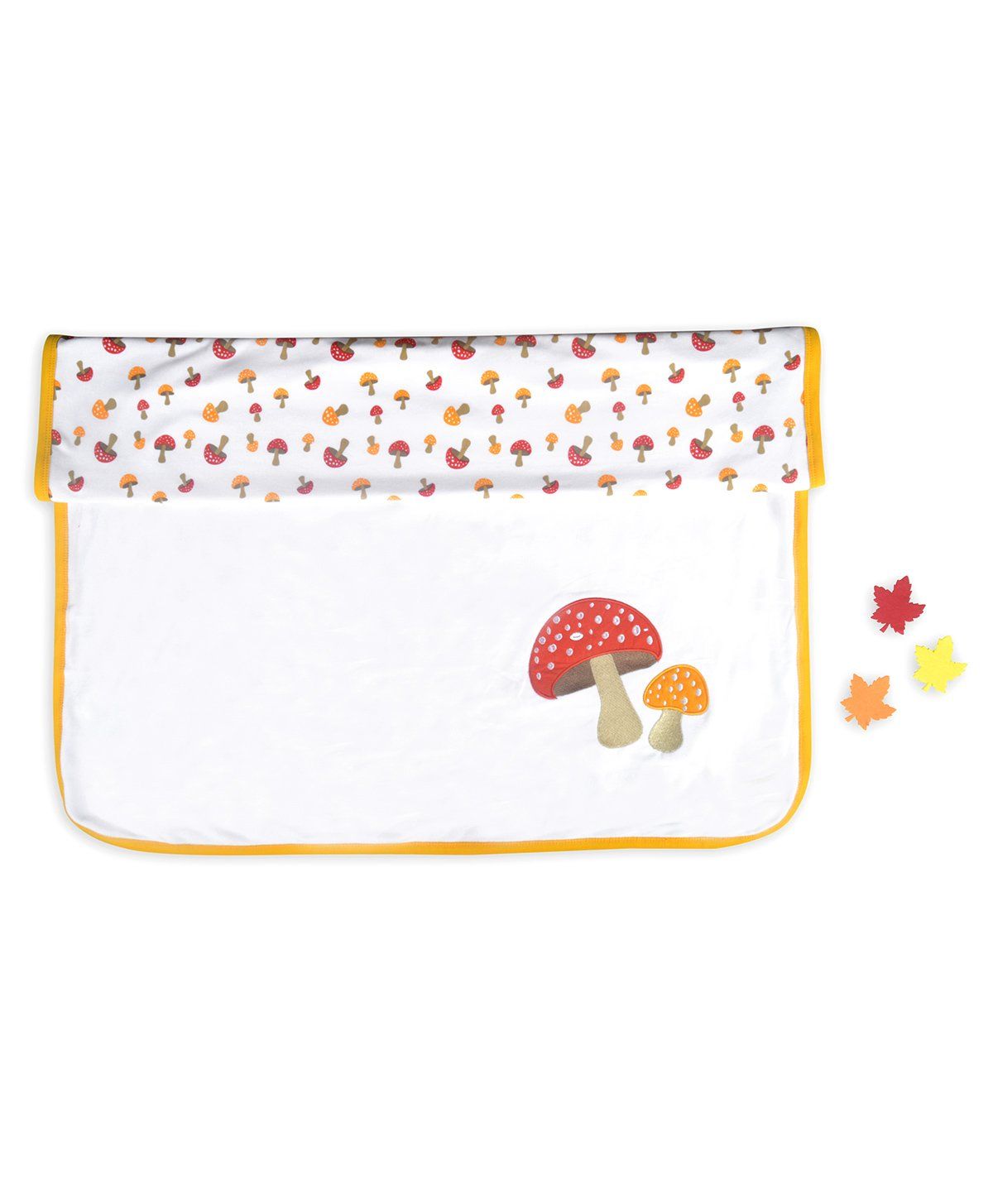 Beebop Double Layered Reversible Blanket Mushroom Print - Yellow