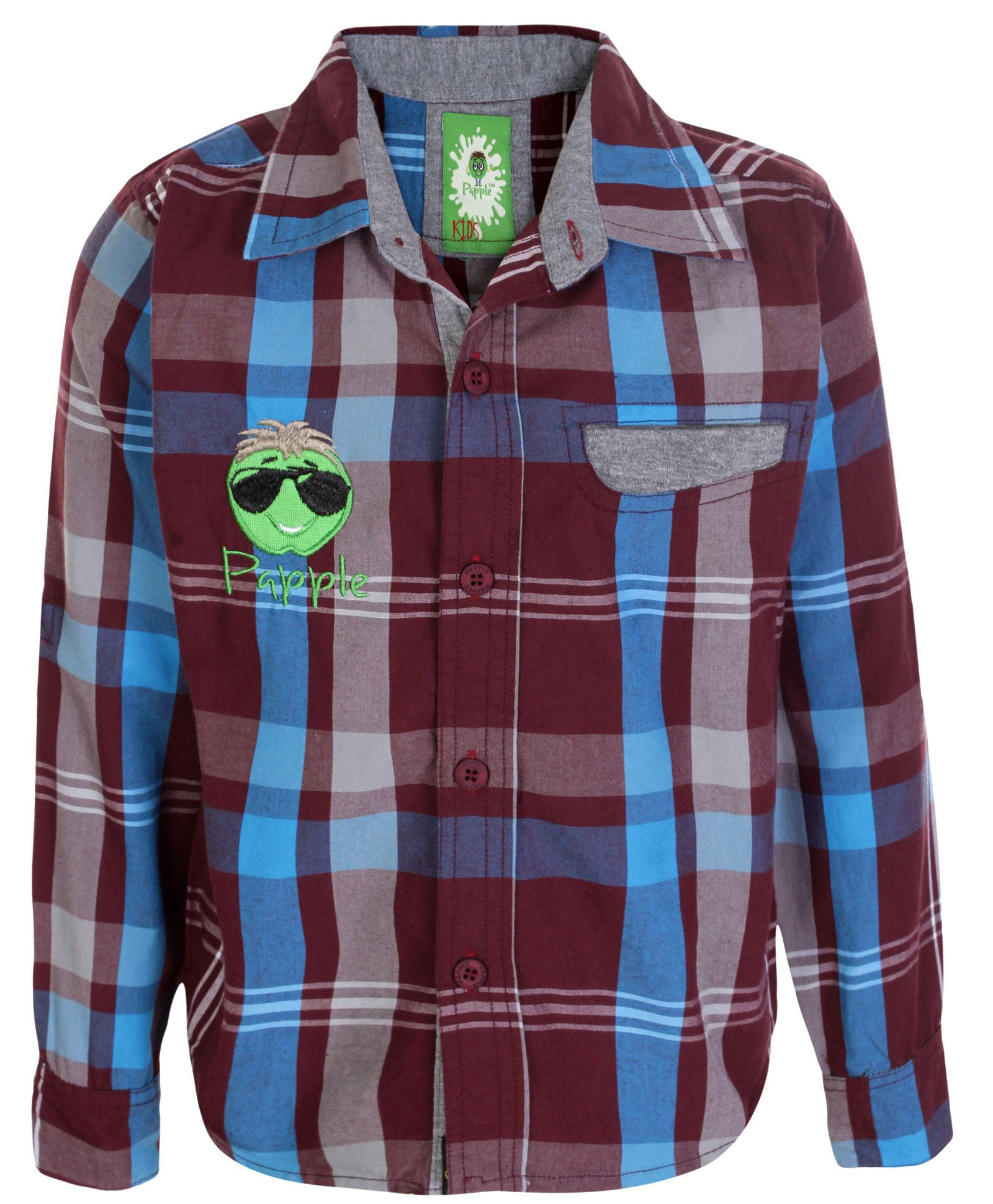 Papple Full Sleeves Checks Shirt - Red Blue