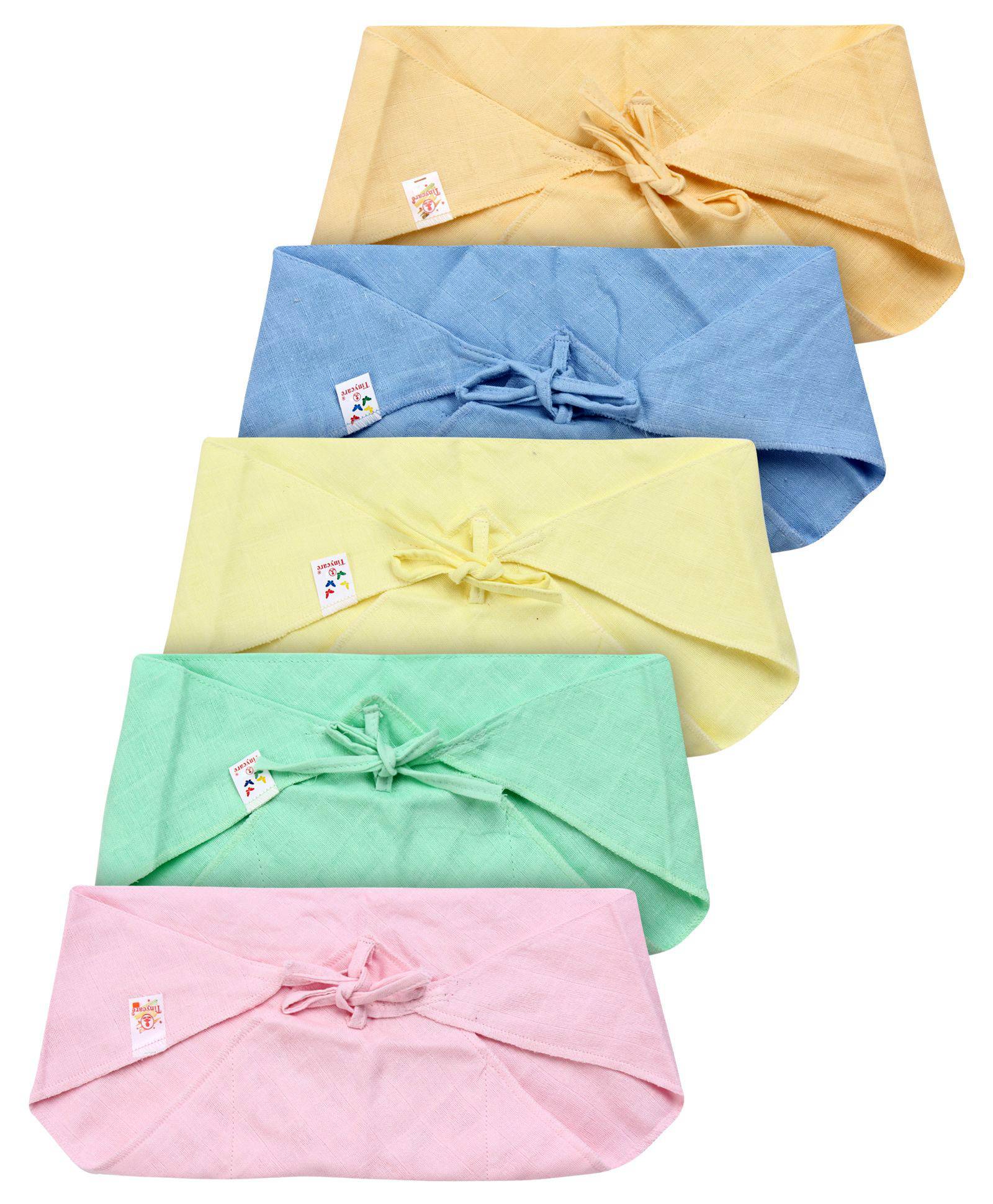 Tinycare Triangle Cloth Nappy Multicolor Large - Pack Of 5
