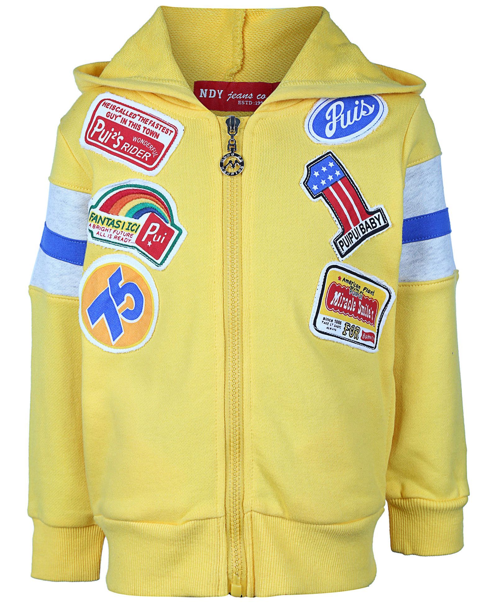 Noddy Hooded Sweat Jacket Full Sleeves - Yellow
