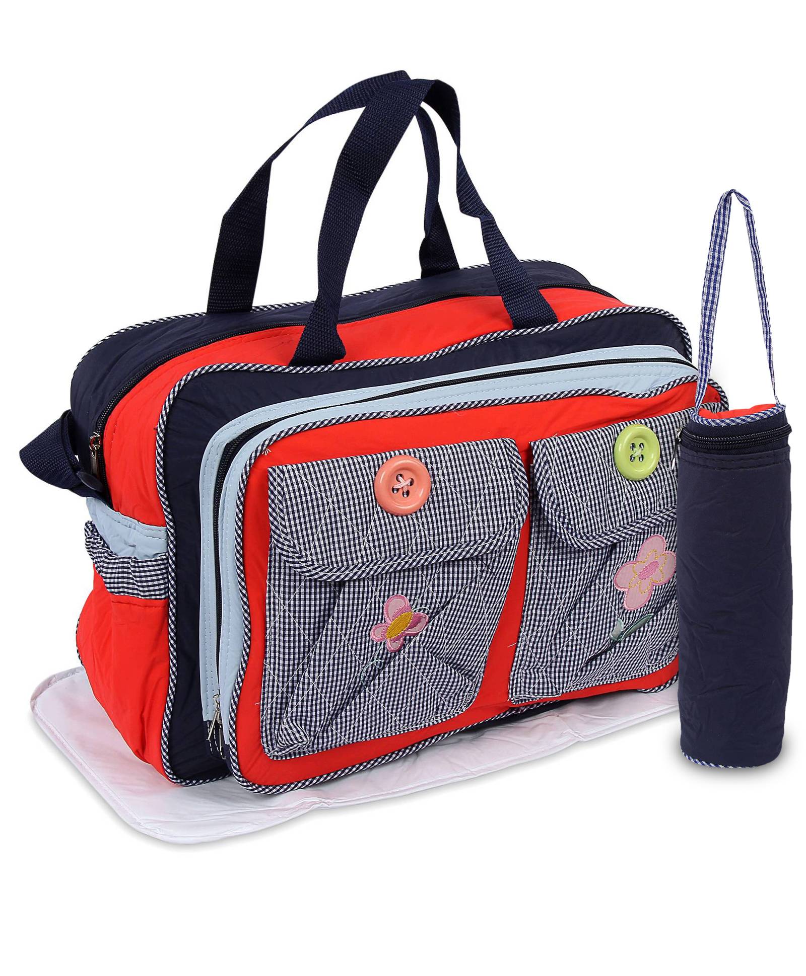 Mother Bag Butterfly Patch - Red Navy Blue And Sky Blue