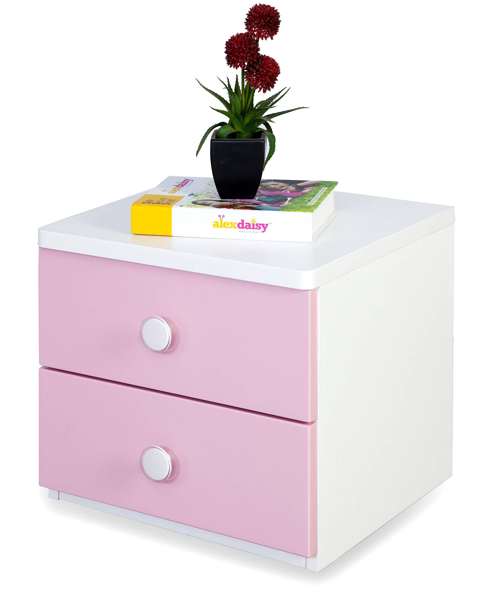 Alex Daisy Wooden Bedside Table - Zest