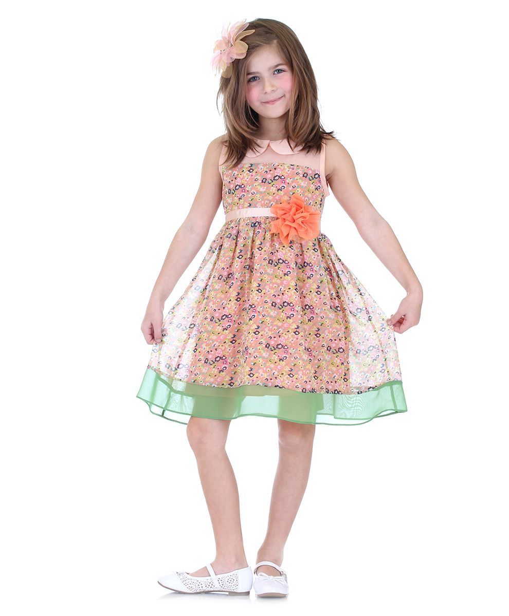 Dolce Liya Sleeveless Dress Floral Applique - Pink
