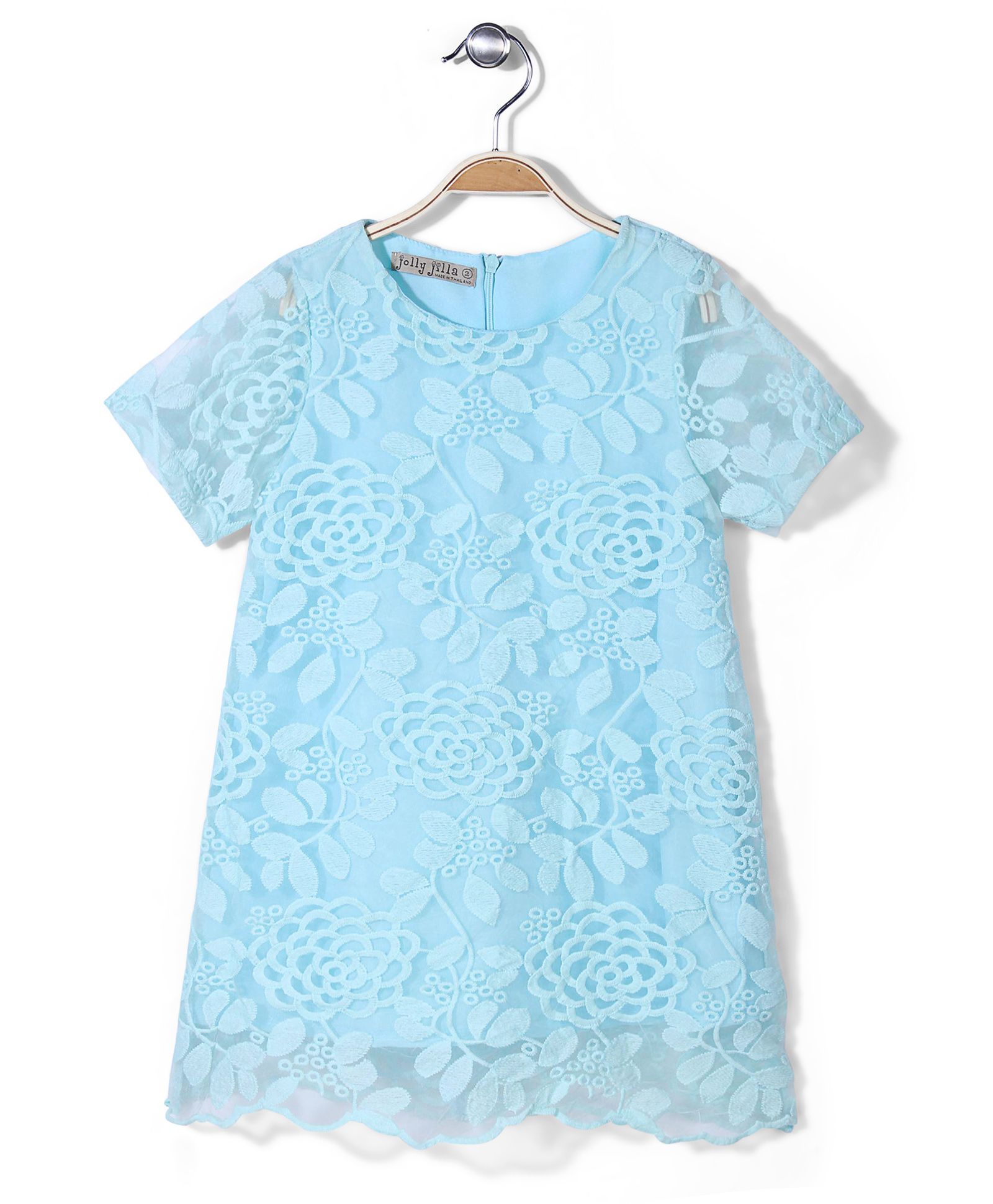 Jolly Jilla Half Sleeves Top Floral - Aqua Blue