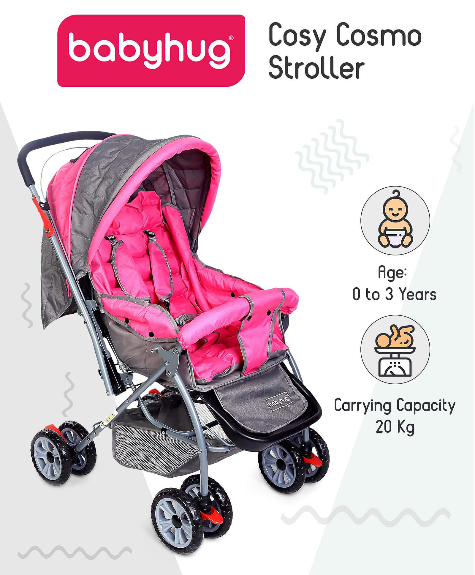 babyhug stroller with rocker