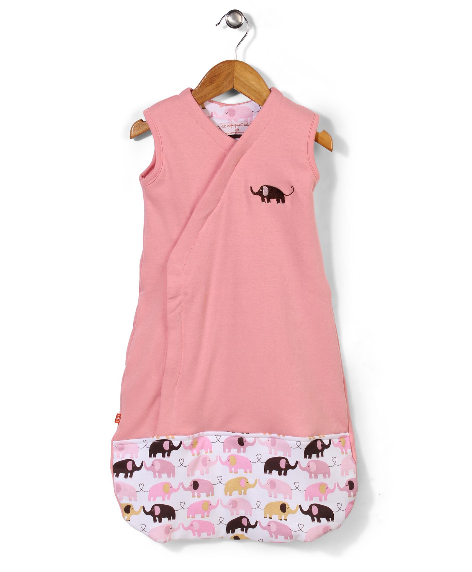 Magnificent Baby Elephant Print Sleeping Bag - Pink
