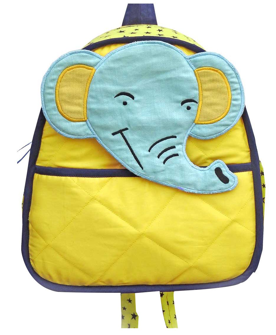 Little Pipal Jungle Collection Elephant Toddler  Backpack Yellow And Blue