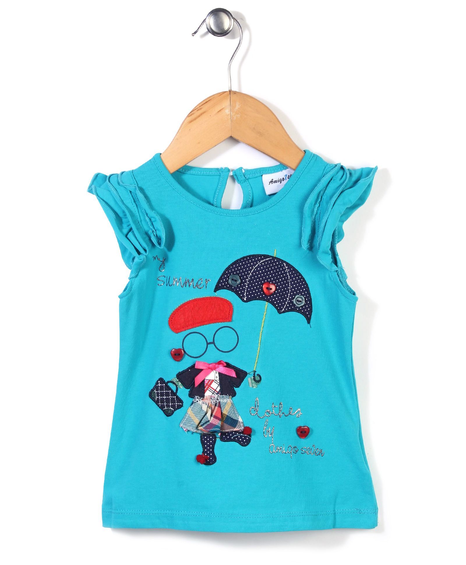 Little Wonder Umbrella Print Top - Blue