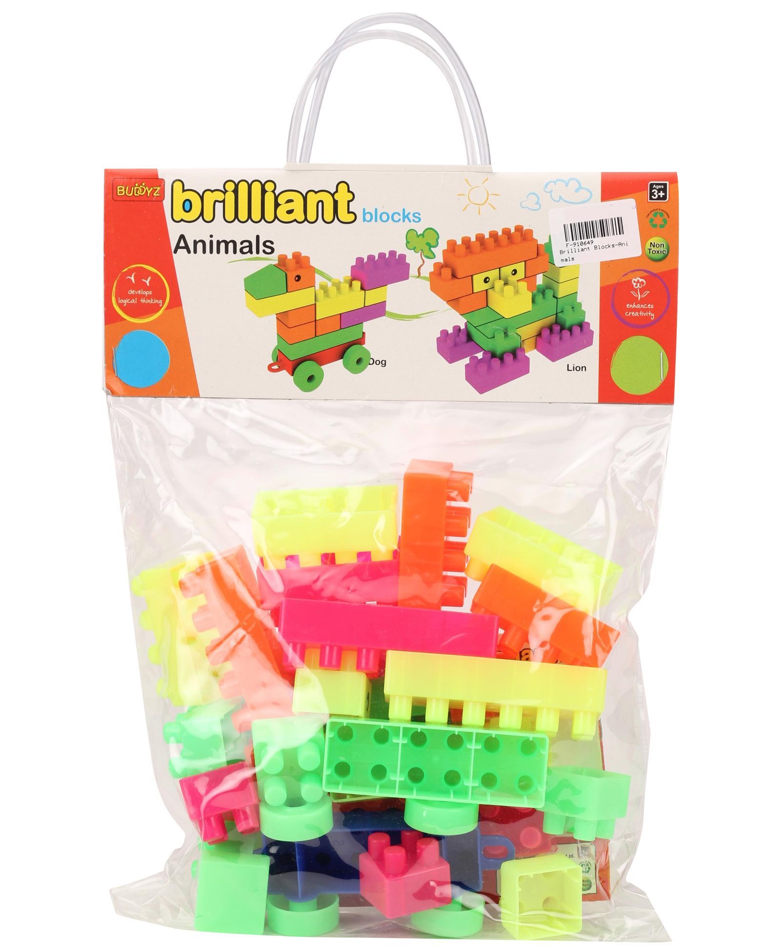 Buddyz Brilliant Animals Blocks Multicolor - 28 Pieces