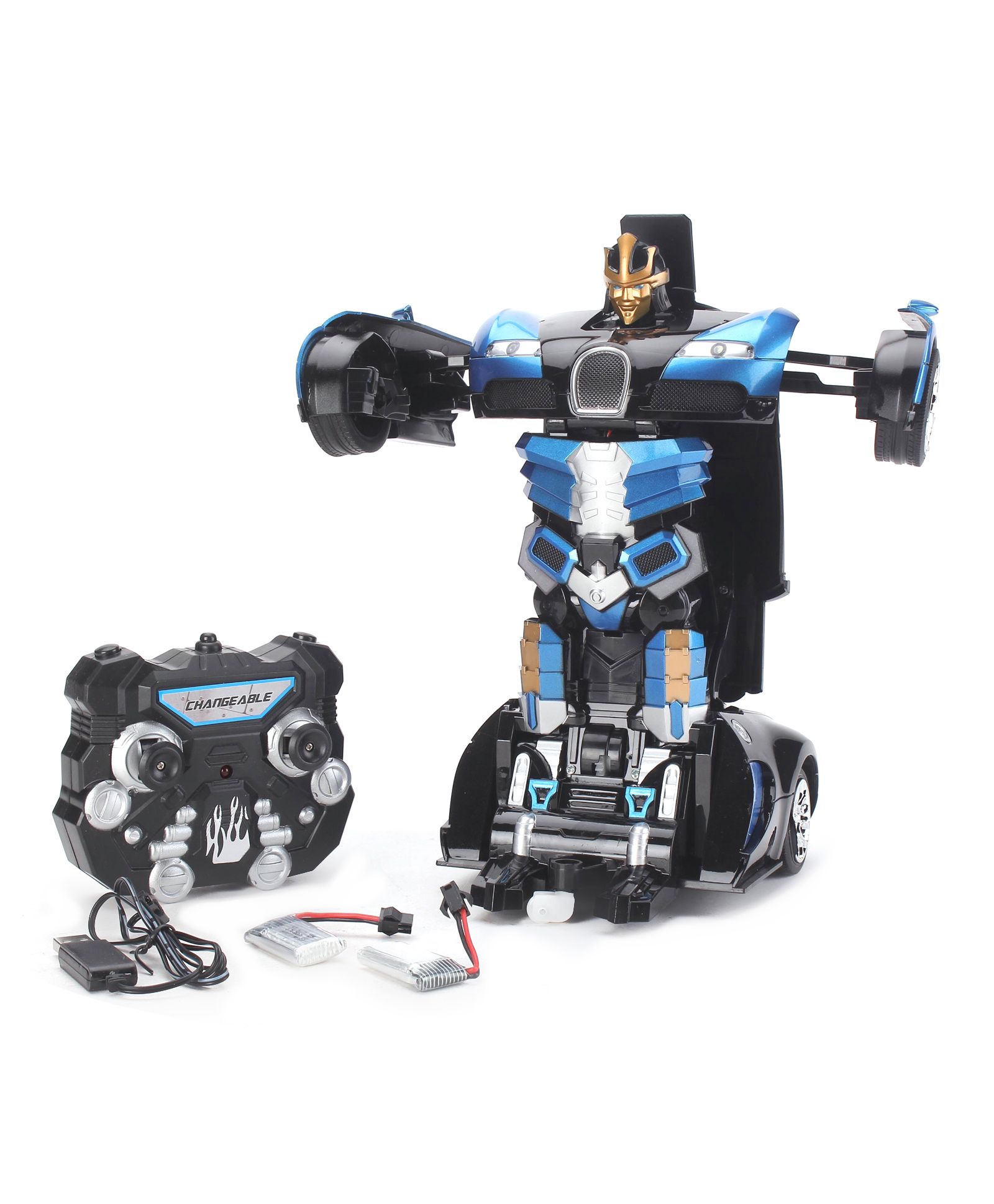 Turboz Remote Control Changing Robot Cum Car Black  And Blue
