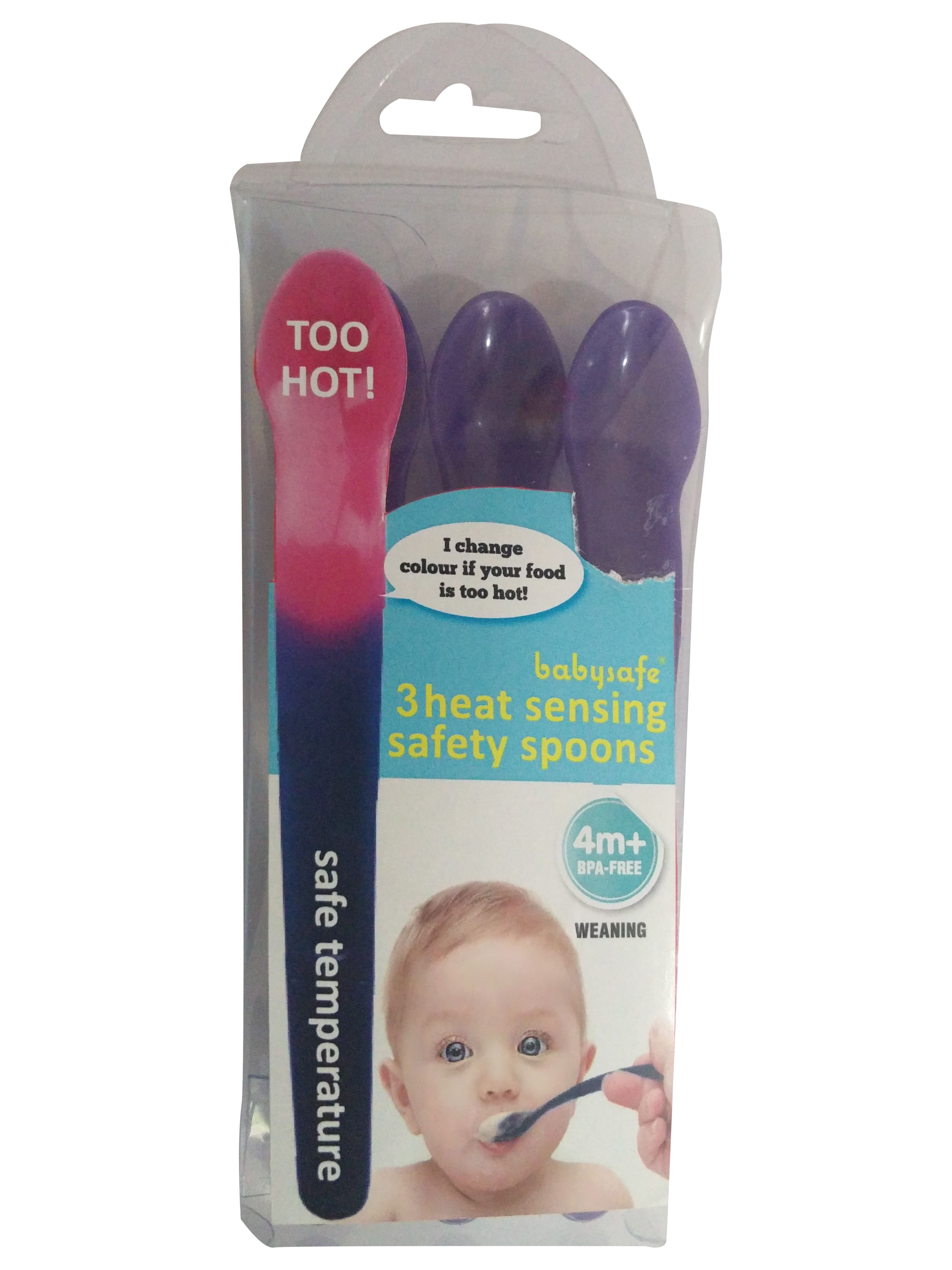 LCR Hallcrest Heat Sensing Safety Feeding Spoons Purple