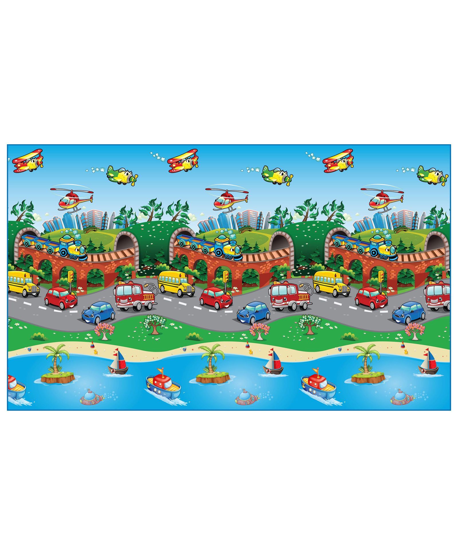 FashBlush Non Woven Free PlayMat Transport Print - Multicolor