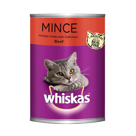 WHISKAS® Mince Beef Wet Cat Food Can 400g