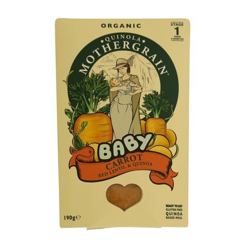 Quinola Mothergrain Organic Baby Carrot, Red Lentil & Quinoa 190g