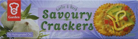 Garden Savoury Crackers Garlic & Herb 150g