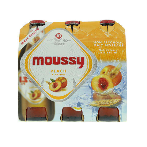 Moussy Peach flavor Non Alcoholic Malt Beverage 330mlx6