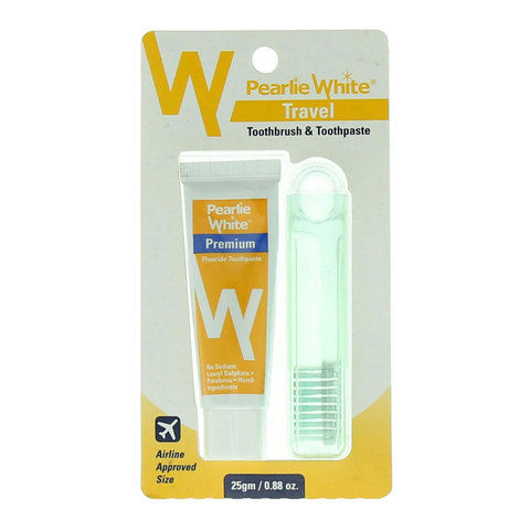 Pearlie White Travel Toothbrush & Toothpaste 25g