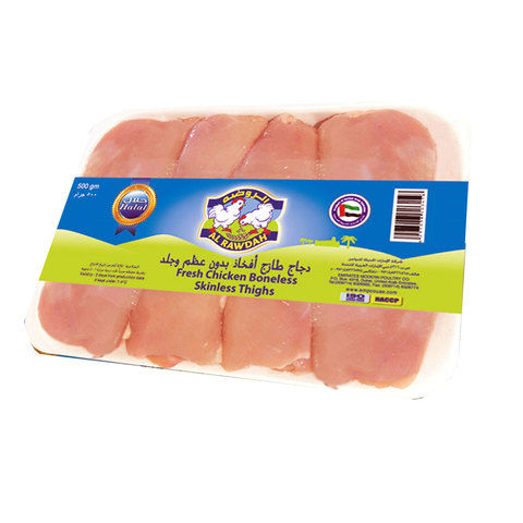 Al Rawdah Fresh Chicken Boneless Skinless Thigh 500g