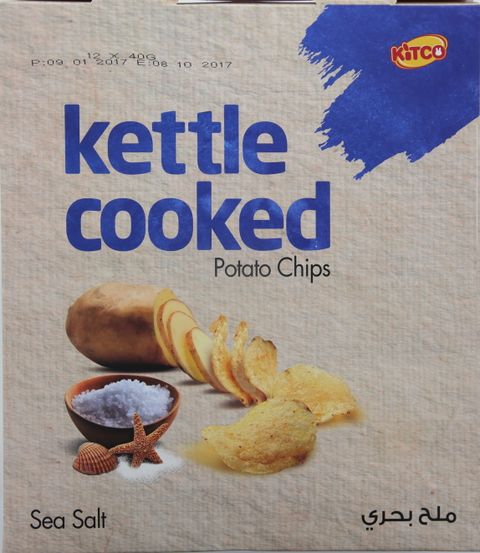 Kitco Kettle Cooked Potato Chips Sea Salt 40gx12