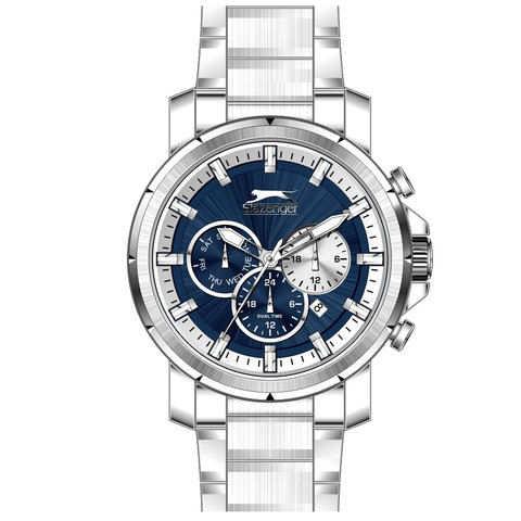 Slazenger Men's Multifunction Display Blue Dial Silver Stainless Steel Bracelet - SL.9.6034.2.01