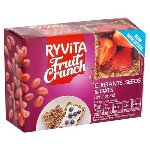 Ryvita Fruit Crunch Currents, Currants,  & Oats Crispbread 200g