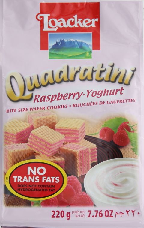 Loacker Quadratini Raspberry Yoghurt Wafers 220g