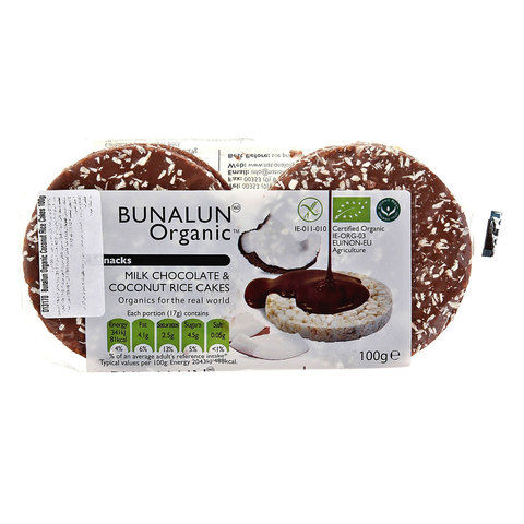 Bunalun Milk Chocolate & Coconut Rice Cakes 100g