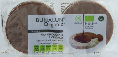 Bunalun Organic Milk Chocolate Rice Cakes 100g