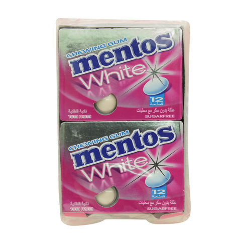 Mentos White Chewing Gum Tutti Frutti 17g x12