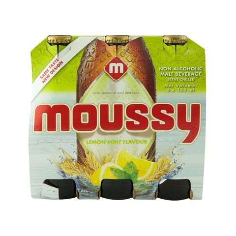 Moussy Non Alcoholic Malt Beverage Lemon Mint Flavour 330ml x6