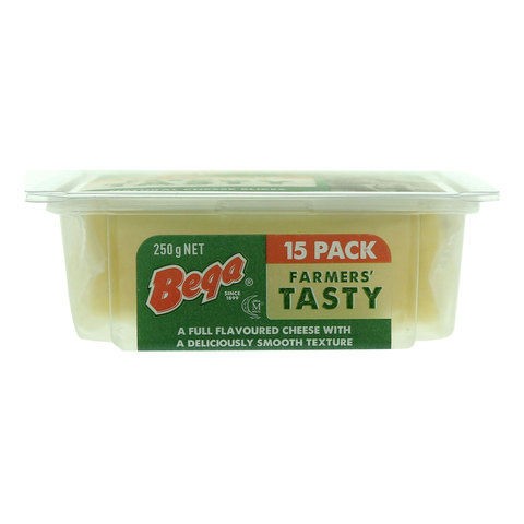 Bega Farmers Tasty Natural Cheese Slices 250g
