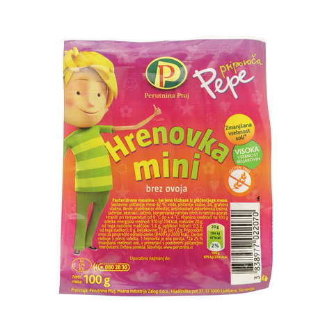 Perutnina Ptuj Pepe Mini Chicken Frankfurter 100g