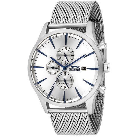 Slazenger Men's Multifunction Display Silver Dial Silver Stainless Steel Bracelet - SL.9.6002.2.02