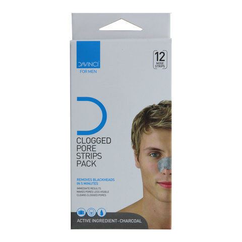Davinci Men's Clogged Pore Strips Pack 12 Pieces