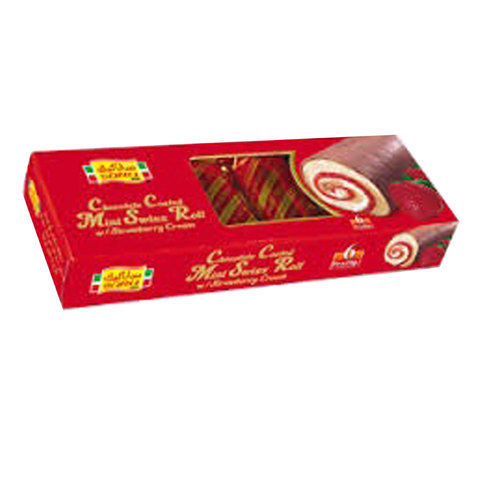 Sara Cake Chocolate Coated Mini Swiss Roll with Strawberry Cream 150g