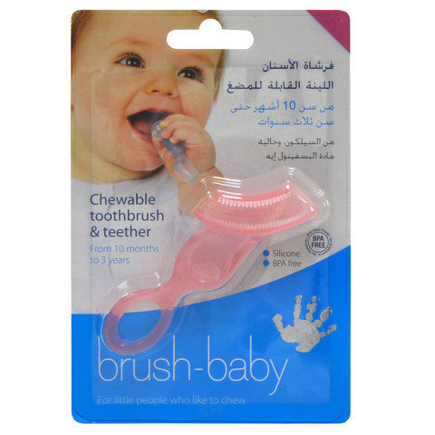 Brush-Baby’s Chewable Toothbrush and Teether Pink