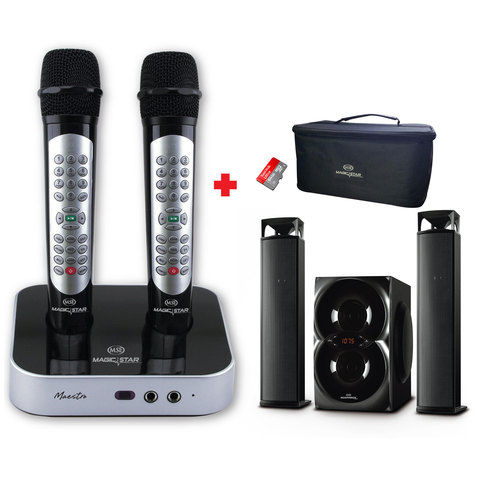 Magic Star Wireless Karaoke Maestro + Carry Bag + 64 GB SD Card + Speaker BB260 Reconnect