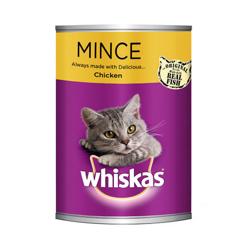 WHISKAS® Mince Chicken Wet Cat Food Can 400g
