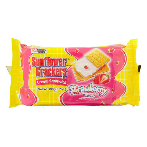 Croley Foods Sunflower Crackers Strawberry Flavor Cream Sandwich 190g