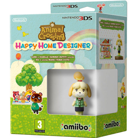 Nintendo 3DS Animal Crossing: Happy Home Designer Game+Isabelle(Summer Outfit)amiibo