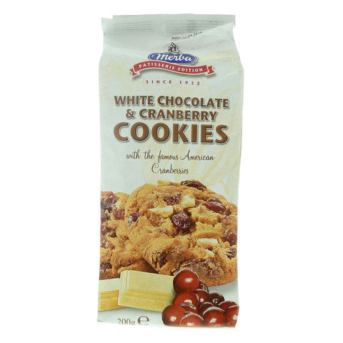 Merba White Chocolate & Cranberry Cookies 200g