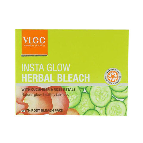 Vlcc Insta Glow Herbal Bleach With Cucumber & Rose Petals 27.5G