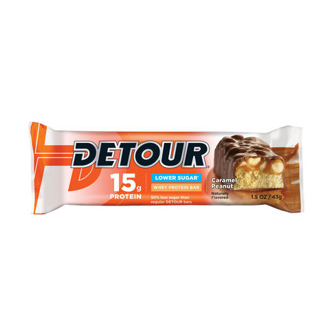 Detour Lower Sugar Whey Protein Bar Caramel Peanut 43g