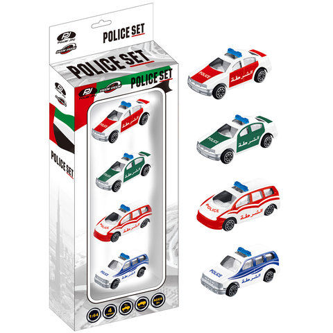 Power Joy Vroom Vroom Diecast Police Uae 4Pcs
