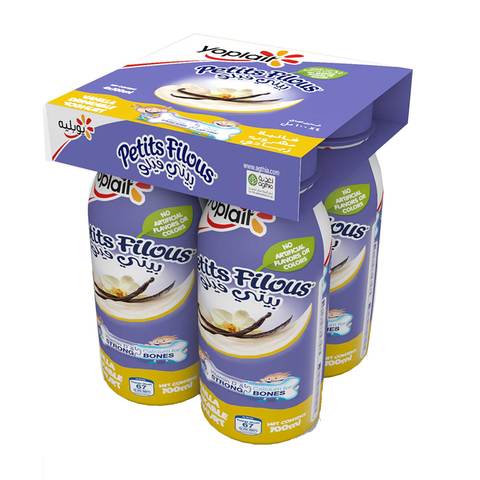 Yoplait Petit Filous Vanilla Drinkable Yoghurt 100mlx4