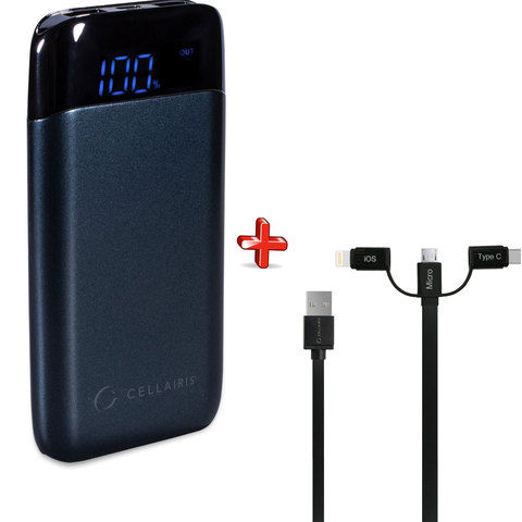 Cellairis Power Bank Shake 10000mAh + 3 in 1 Cable