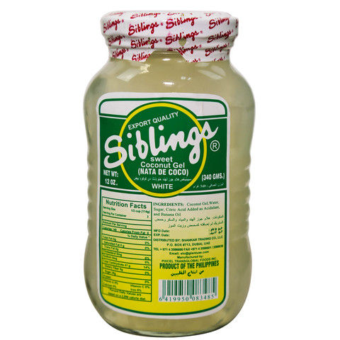 Siblings Sweet Coconut Gel (Nata De Coco) White 340g