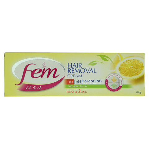 Fem Oily Skin Hair Removal Cream With Lotion 120G
