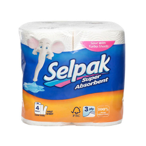 Selpak Kitchen Tissue Regular, Pack Of 4 Rolls