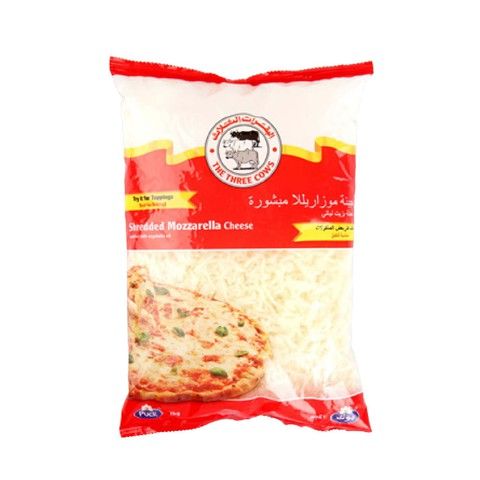 The Three Cows Shredded Mozzarella Cheese 1kg